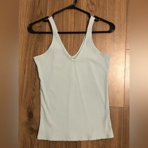 Medium ribbed aqua/sage tank top